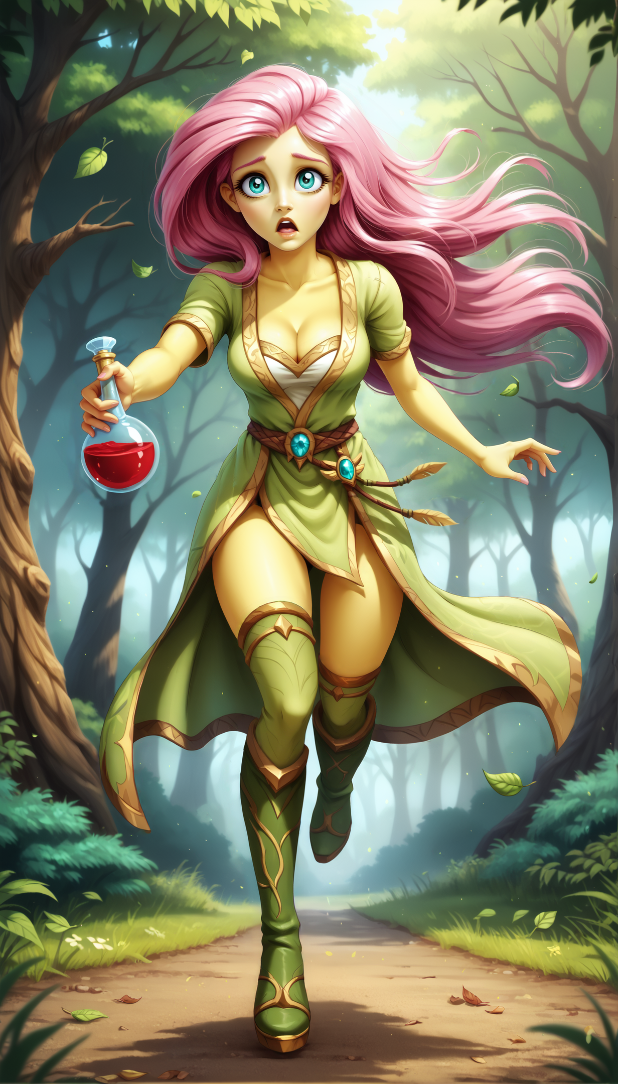 00184-3108898326-fluttershy, yellow skin, yellow body, equestria girls, female, solo, warcraft, world of warcraft, fantasy, full body,_druid, rob.webp